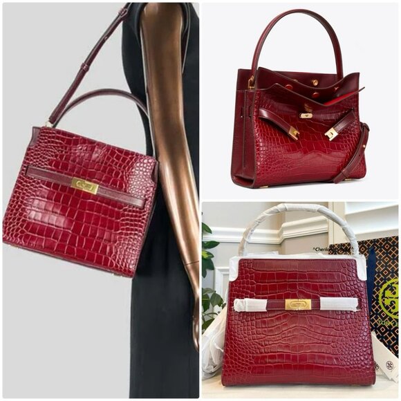 🔥NeW! $1098 Tory Burch LEE RADZIWILL SMALL DOUBLE BAG - Picture 4 of 17